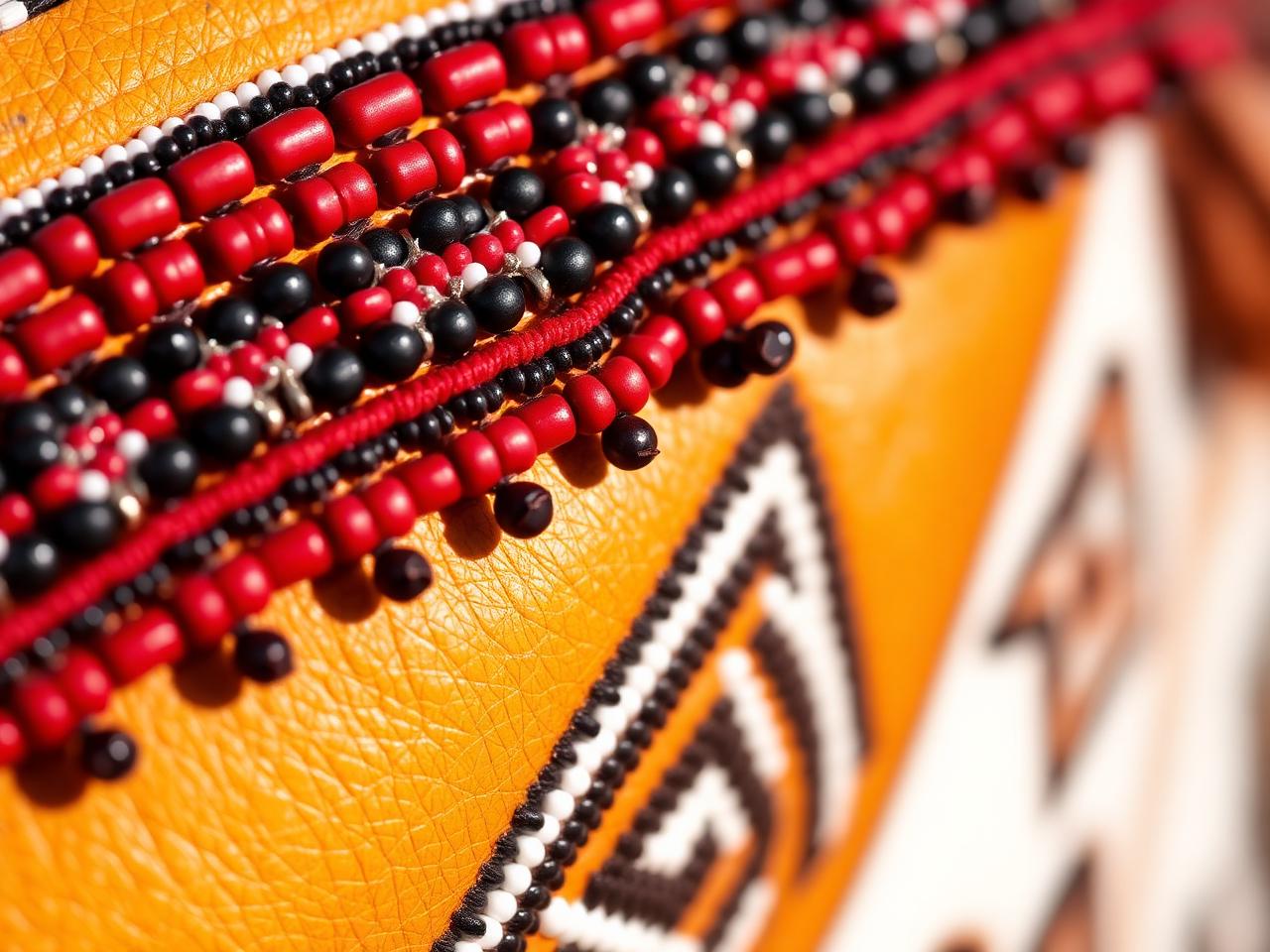 Traditional Nguni beadwork in red, black and white